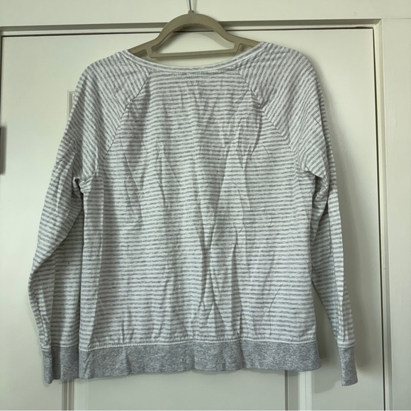 Haven Well Within Pajama PJ Set ~ Small Long Sleeve Top Medium Pants Gray Stripe - Picture 3 of 13